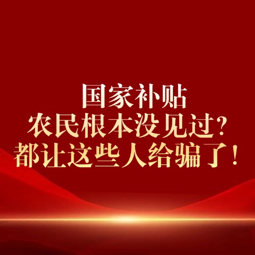 国家补贴农民根本没见过？都让这些人给骗了！