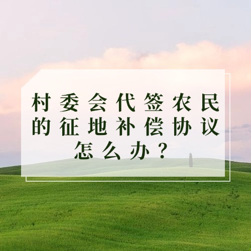 村委会代签农民的征地补偿协议，怎么办？