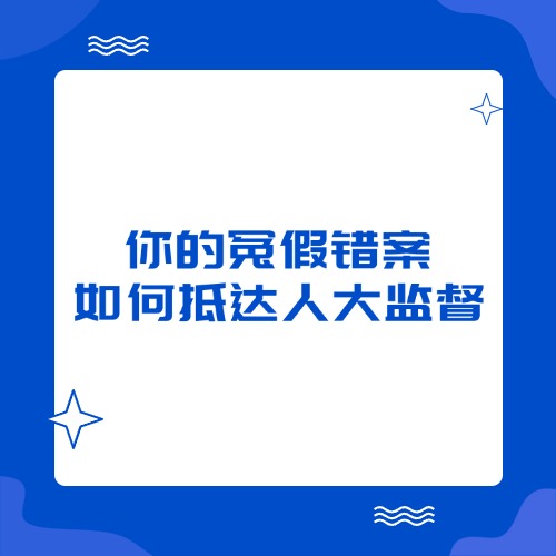 你的冤假错案如何抵达人大监督