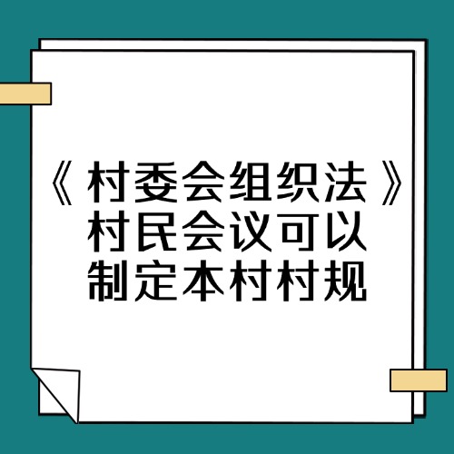 《村委会组织法》明确：村民会议可以制定本村村规