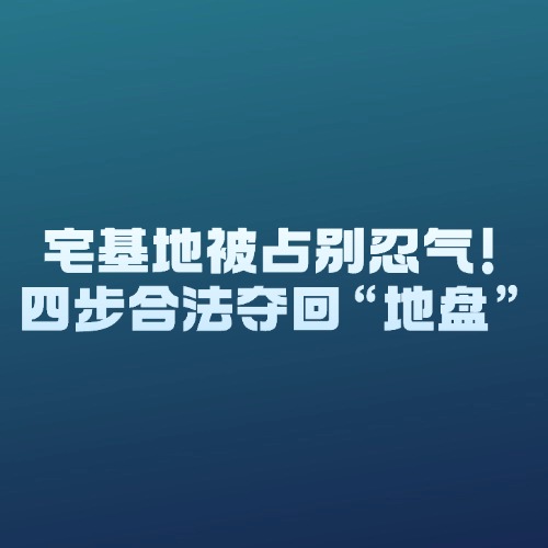 宅基地被占别忍气！四步合法夺回“地盘”